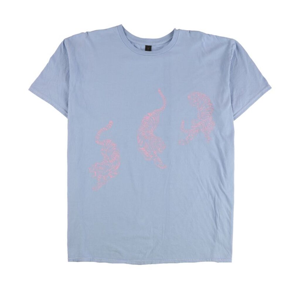 Adiva Mens Tigers Graphic T-Shirt, Blue, 2XL, DM